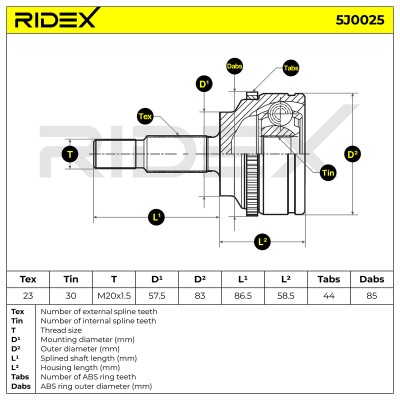 Przegub RIDEX 5J0025 5J0025 - foto 7