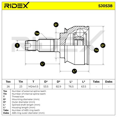 Przegub RIDEX 5J0538 5J0538 - foto 7