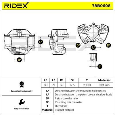 Zacisk Hamulcowy RIDEX 78B0608 78B0608 - foto 3