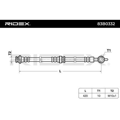 Przewód hamulcowy elast RIDEX 83B0332 83B0332 - foto 6
