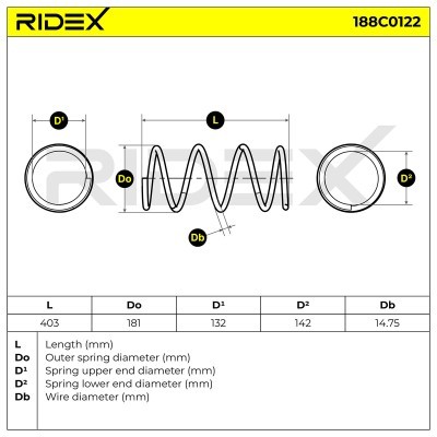 Sprężyna Zawieszenia RIDEX 188C0122 188C0122 - foto 5
