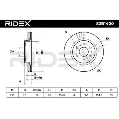 Tarcza hamulcowa RIDEX 82B1400 82B1400 - foto 5