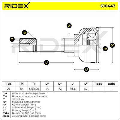 Przegub RIDEX 5J0443 5J0443 - foto 5