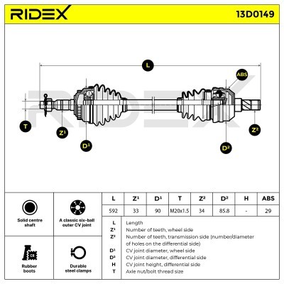 Półoś Napędowa RIDEX 13D0149 13D0149 - foto 8