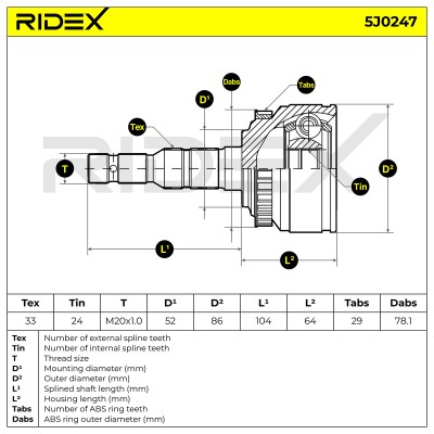 Przegub RIDEX 5J0247 5J0247 - foto 4