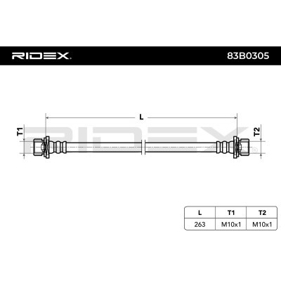 Przewód hamulcowy elast RIDEX 83B0305 83B0305 - foto 3