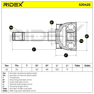 Przegub RIDEX 5J0425 5J0425 - foto 6