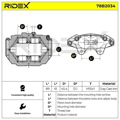 Zacisk Hamulcowy RIDEX 78B2034 78B2034 - foto 6