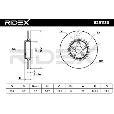 Tarcza hamulcowa RIDEX 82B1136 82B1136 - foto 5