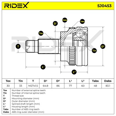 Przegub RIDEX 5J0453 5J0453 - foto 6
