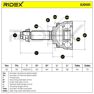 Przegub RIDEX 5J0101 5J0101 - foto 5