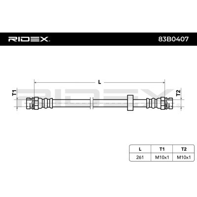 Przewód hamulcowy elast RIDEX 83B0407 83B0407 - foto 4