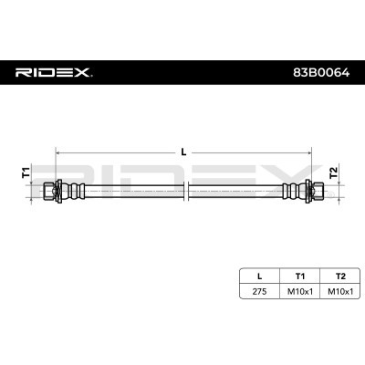 Przewód hamulcowy elast RIDEX 83B0064 83B0064 - foto 4