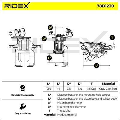 Zacisk Hamulcowy RIDEX 78B1230 78B1230 - foto 6