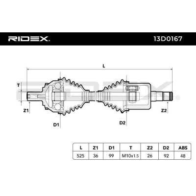 Półoś Napędowa RIDEX 13D0167 13D0167 - foto 6