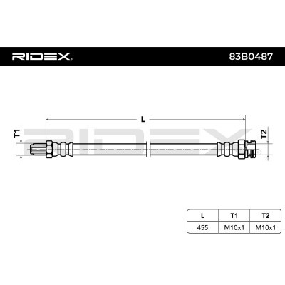 Przewód hamulcowy elast RIDEX 83B0487 83B0487 - foto 6