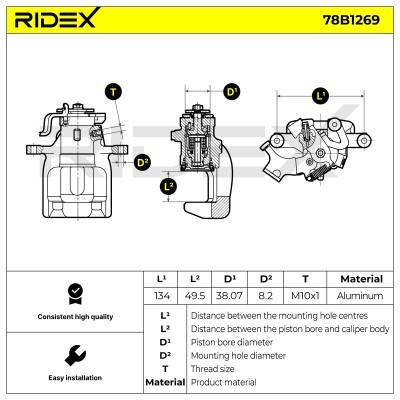 Zacisk Hamulcowy RIDEX 78B1269 78B1269 - foto 6