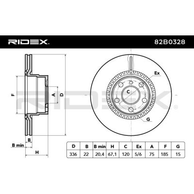 Tarcza hamulcowa RIDEX 82B0328 82B0328 - foto 6
