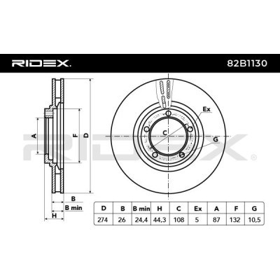 Tarcza hamulcowa RIDEX 82B1130 82B1130 - foto 3