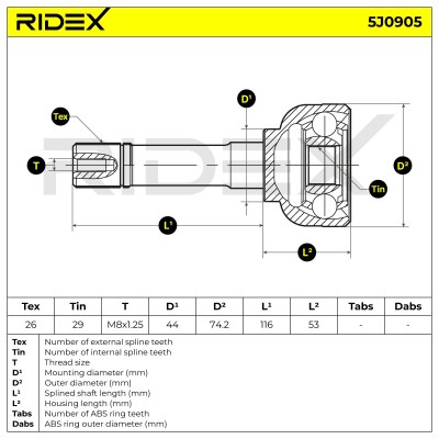 Przegub RIDEX 5J0905 5J0905 - foto 7