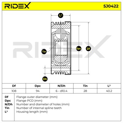 Przegub RIDEX 5J0422 5J0422 - foto 6