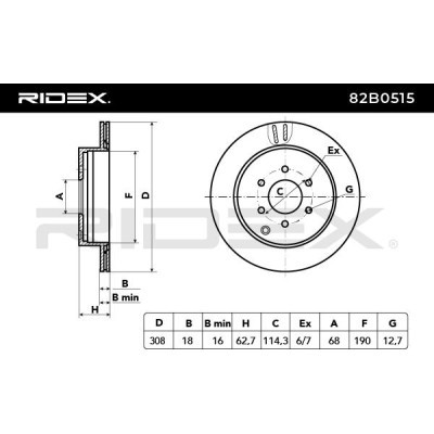 Tarcza hamulcowa RIDEX 82B0515 82B0515 - foto 3
