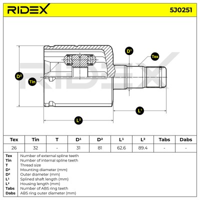 Przegub RIDEX 5J0251 5J0251 - foto 7