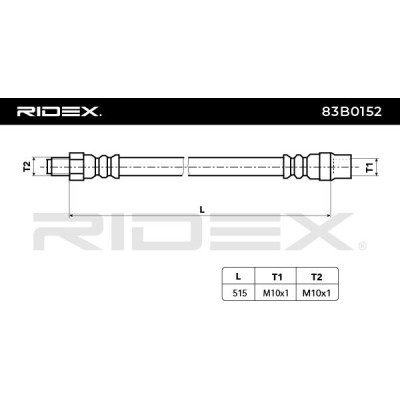 Przewód hamulcowy elast RIDEX 83B0152 83B0152 - foto 3