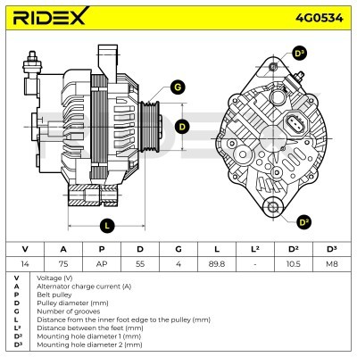 Alternator RIDEX 4G0534 4G0534 - foto 7