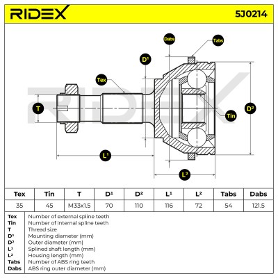 Przegub RIDEX 5J0214 5J0214 - foto 5