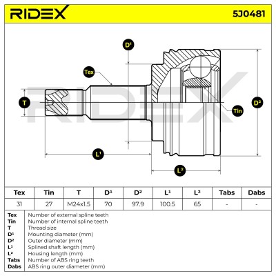 Przegub RIDEX 5J0481 5J0481 - foto 5