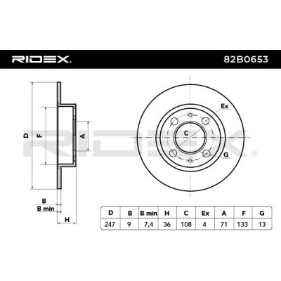 Tarcza hamulcowa RIDEX 82B0653 82B0653 - foto 3