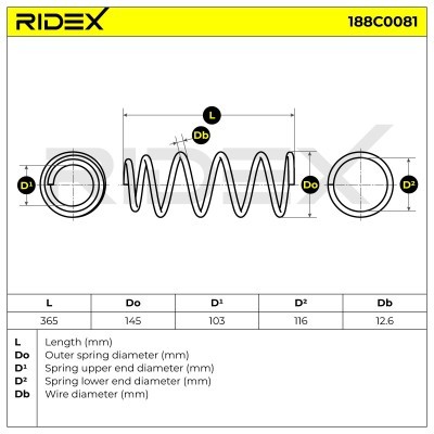 Sprężyna Zawieszenia RIDEX 188C0081 188C0081 - foto 3