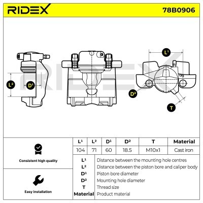 Zacisk Hamulcowy RIDEX 78B0906 78B0906 - foto 5