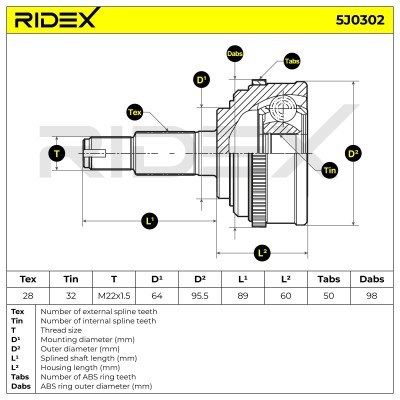 Przegub RIDEX 5J0302 5J0302 - foto 5