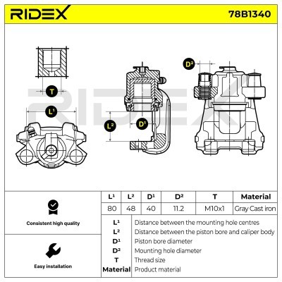 Zacisk Hamulcowy RIDEX 78B1340 78B1340 - foto 2