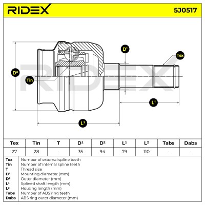 Przegub RIDEX 5J0517 5J0517 - foto 7