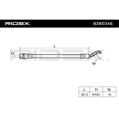 Przewód hamulcowy elast RIDEX 83B0346 83B0346 - foto 3