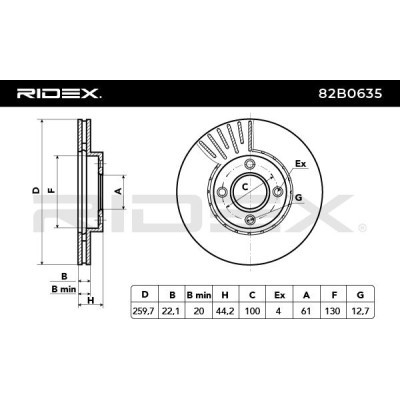 Tarcza hamulcowa RIDEX 82B0635 82B0635 - foto 6