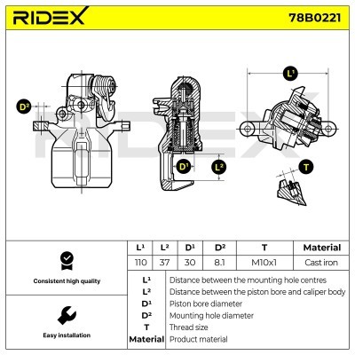 Zacisk Hamulcowy RIDEX 78B0221 78B0221 - foto 5