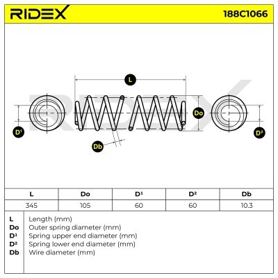 Sprężyna Zawieszenia RIDEX 188C1066 188C1066 - foto 7