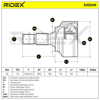 Przegub RIDEX 5J0249 5J0249 - foto 5