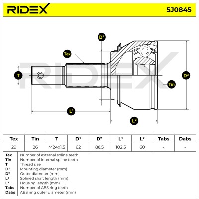Przegub RIDEX 5J0845 5J0845 - foto 6