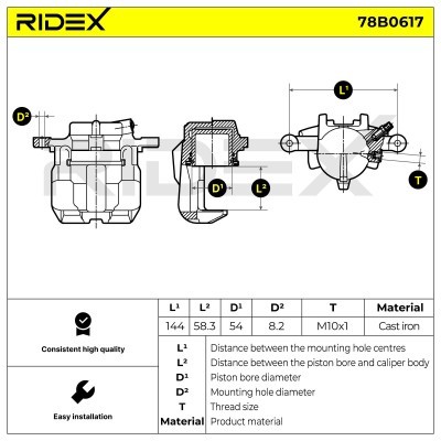 Zacisk Hamulcowy RIDEX 78B0617 78B0617 - foto 6