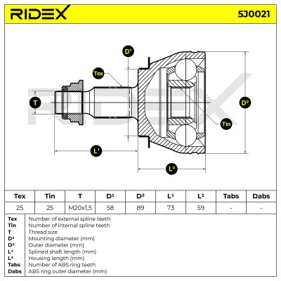 Przegub RIDEX 5J0021 5J0021 - foto 7
