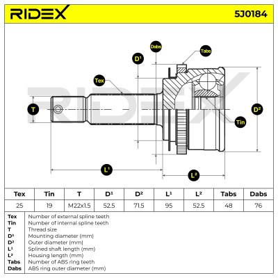 Przegub RIDEX 5J0184 5J0184 - foto 7