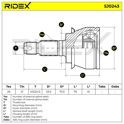 Przegub RIDEX 5J0243 5J0243 - foto 4