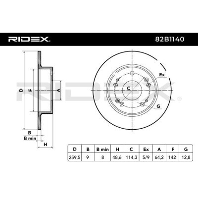 Tarcza hamulcowa RIDEX 82B1140 82B1140 - foto 3