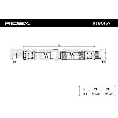 Przewód hamulcowy elast RIDEX 83B0167 83B0167 - foto 4