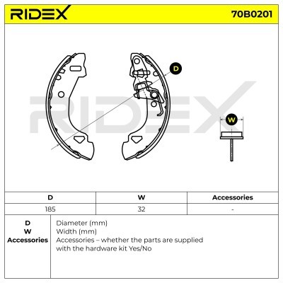 Klocki hamulcowe RIDEX 70B0201 70B0201 - foto 3